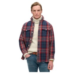 карирана,риза,мъжки,ризи,superdry,merchant,heavy,checked,long,sleeve,shirt,blue