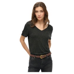 тениска,дамски,тениски,superdry,studios,slub,embroidered,vee,short,sleeve,t,shirt,black,metallic,(black)