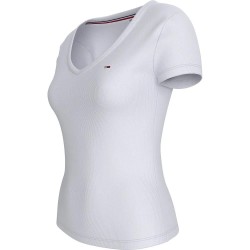 тениска,дамски,тениски,tommy,hilfiger,dw0dw17385,short,sleeve,v,neck,t,shirt,white,(white)
