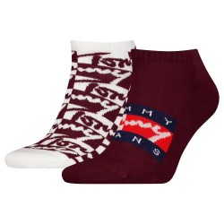 чорапи,мъжки,чорапи,tommy,hilfiger,701229895,short,socks,2,pairs,red,white,(red)