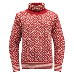 блуза,мъжки,пуловери,devold,of,norway,svalbard,wool,high,neck,sweater,hindberry,offwhite,(red)