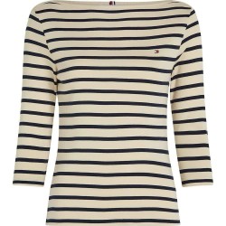 тениска,дамски,тениски,tommy,hilfiger,slim,cody,3,4,sleeve,t,shirt,beige