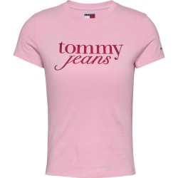 тениска,дамски,тениски,tommy,jeans,essential,logo,short,sleeve,t,shirt,pink,sugar,(pink)