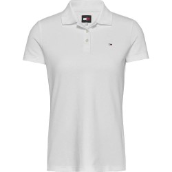 дънки,дамски,блузи,с,яка,tommy,jeans,essential,short,sleeve,polo,ecru,(white)