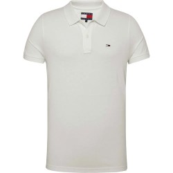 дънки,мъжки,блузи,с,яка,tommy,jeans,placket,short,sleeve,polo,white,(ecru)