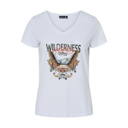 тениска,дамски,тениски,pieces,gabriella,short,sleeve,t,shirt,white,(bright,white,wilderness,motive)