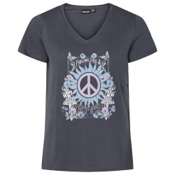 тениска,дамски,тениски,pieces,gabriella,short,sleeve,t,shirt,ombre,blue,peace,motive,(grey)