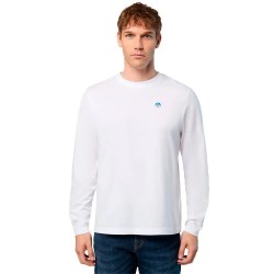 Тениска North sails Basic Bollo long sleeve T-shirt - White (White) тениска,мъжки,тениски,дамски,тениски,north,sails,basic,bollo,long,sleeve,t,shirt,white,(white)