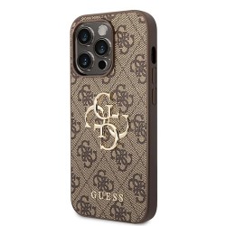 Guess Guhcp15L4Gmgbr iPhone 15 Pro 6.1 4G Big phone case - Golden (Brown) други,аксесоари,guess,guhcp15l4gmgbr,iphone,15,pro,6.1,4g,big,phone,case,golden,(brown)