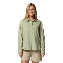 риза,с,дълъг,ръкав,дамски,блузи,дамски,ризи,columbia,silver,ridge,utility™,patterned,long,sleeve,shirt,safari,deserted,(green)