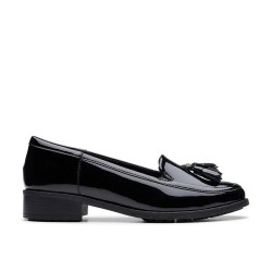 обувки,дамски,обувки,clarks,shoes,havisham,edge,loafers,black,patent,(black)