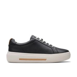 обувки,дамски,маратонки,clarks,shoes,hollyhock,walk,trainers,black,leather,(black)