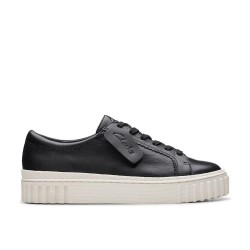 обувки,дамски,маратонки,clarks,shoes,mayhill,walk,trainers,black,leather,(black)