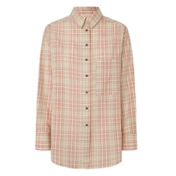 карирана,риза,дамски,блузи,дамски,ризи,pepe,jeans,rita,check,long,sleeve,shirt,beige