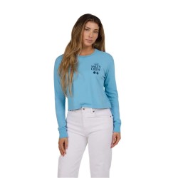 тениска,дамски,тениски,salty,crew,sip,&,sea,crop,long,sleeve,t,shirt,blue,(lagoon,blue)