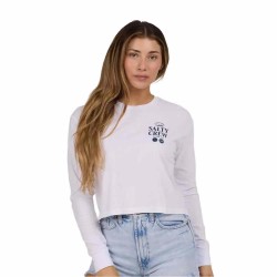 тениска,дамски,тениски,salty,crew,sip,&,sea,crop,long,sleeve,t,shirt,white