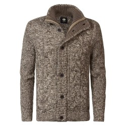 жилетка,мъжки,пуловери,petrol,industries,m,3040,kwc263,cardigan,brown