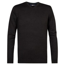 блуза,мъжки,пуловери,petrol,industries,m,3040,kwv200,v,neck,sweater,black,(dark,black)