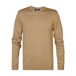 блуза,мъжки,пуловери,petrol,industries,m,3040,kwv200,v,neck,sweater,oak,(brown)