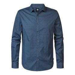 риза,с,дълъг,ръкав,мъжки,ризи,petrol,industries,m,3040,sil410,long,sleeve,shirt,blue