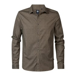 риза,с,дълъг,ръкав,мъжки,ризи,petrol,industries,m,3040,sil410,long,sleeve,shirt,brown