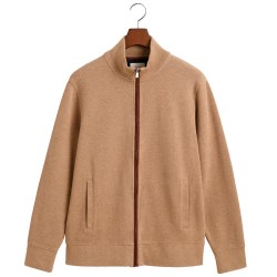 блуза,мъжки,пуловери,gant,2028042,full,zip,sweatshirt,brown,(khaki,mel)