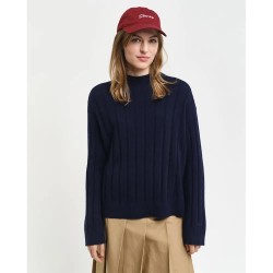 Блуза Gant 4805284 sweater - Blue (Evening Blue) блуза,дамски,пуловери,дамски,плетени,дрехи,gant,4805284,sweater,blue,(evening,blue)