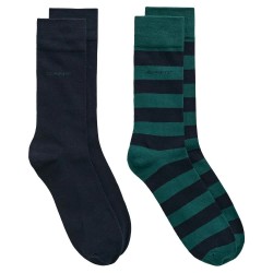 чорапи,мъжки,чорапи,gant,bar,and,solid,socks,2,pairs,green,blue,(deep,forest)