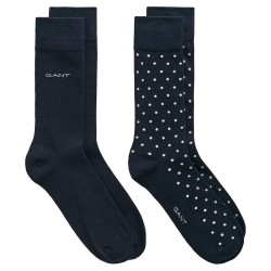 чорапи,мъжки,чорапи,gant,dot,and,solid,socks,2,pairs,marine,(blue)