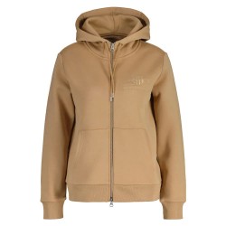 блуза,дамски,блузи,gant,reg,tonal,shield,full,zip,sweatshirt,brown