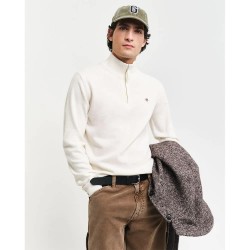 блуза,мъжки,пуловери,gant,superfine,lambswool,half,zip,sweater,white,(cream)