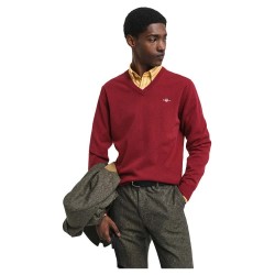 блуза,мъжки,пуловери,gant,superfine,lambswool,v,neck,sweater,red,(plumped,red)