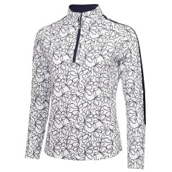 блуза,дамски,блузи,green,lamb,mae,half,zip,sweatshirt,white,navy,flora,(white)
