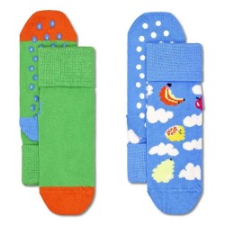 чорапи,детски,чорапи,hs,by,happy,socks,antislip,cloud,years,fruit,crew,socks,2,pairs,green,blue,(blue)