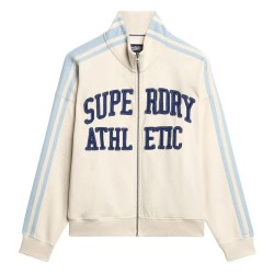 блуза,дамски,блузи,superdry,athletic,applq,loose,full,zip,sweatshirt,beige