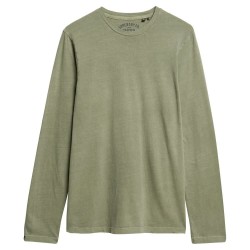 тениска,мъжки,тениски,superdry,classic,essential,long,sleeve,t,shirt,washed,light,khaki,(green)