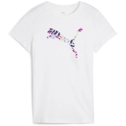 тениска,дамски,тениски,puma,graphics,floral,cat,logo,short,sleeve,t,shirt,white,(white)