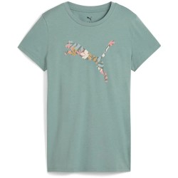 тениска,дамски,тениски,puma,graphics,floral,cat,short,sleeve,t,shirt,green,(green,moon)
