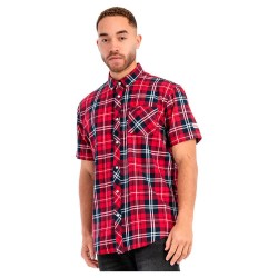 риза,с,къс,ръкав,мъжки,ризи,lonsdale,brixworth,short,sleeve,shirt,red,dark,navy,white,(red)