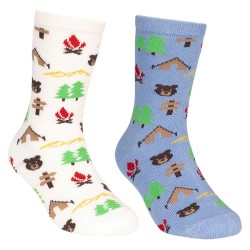 чорапи,детски,чорапи,trespass,camping,socks,2,pairs,white,blue,(blue,cream)