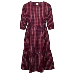 рокля,дамски,поли,и,рокли,trespass,helen,short,sleeve,dress,red,(dark,cherry,check)