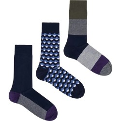 чорапи,мъжки,чорапи,pepe,jeans,colorblock,geo,socks,3,pairs,blue,(navy)