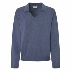 блуза,дамски,пуловери,дамски,плетени,дрехи,pepe,jeans,isela,v,neck,sweater,weller,blue,(blue)