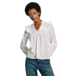 дамски,блузи,дамски,ризи,pepe,jeans,pl304885,long,sleeve,blouse,white