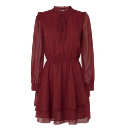 рокля,дамски,поли,и,рокли,pepe,jeans,pl953612,long,sleeve,short,dress,red