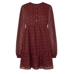 рокля,дамски,поли,и,рокли,pepe,jeans,pl953613,long,sleeve,short,dress,red