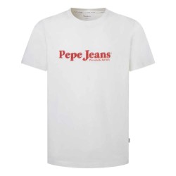 тениска,мъжки,тениски,pepe,jeans,pm509649,short,sleeve,t,shirt,off,white,(white)