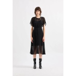 рокля,дамски,поли,и,рокли,armani,exchange,6dya08,yn1vz,short,sleeve,midi,dress,black