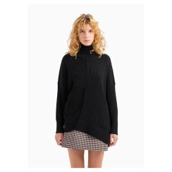 блуза,дамски,пуловери,дамски,плетени,дрехи,armani,exchange,6dym1h,ym1rz,high,neck,sweater,black
