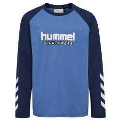 тениска,детски,тениски,hummel,logo,long,sleeve,t,shirt,blue,(7379)